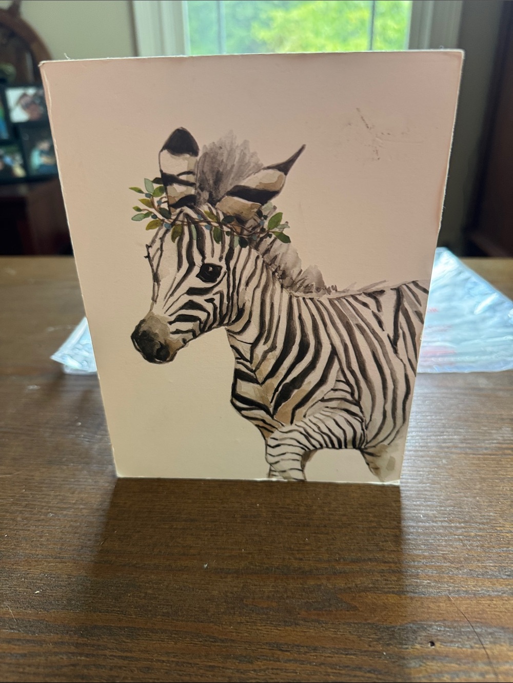 Zebra Illustration Wall Art - Neutral Black & White 6”x7.8”